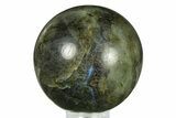 Flashy, Polished Labradorite Sphere - Great Color Play #292104-1